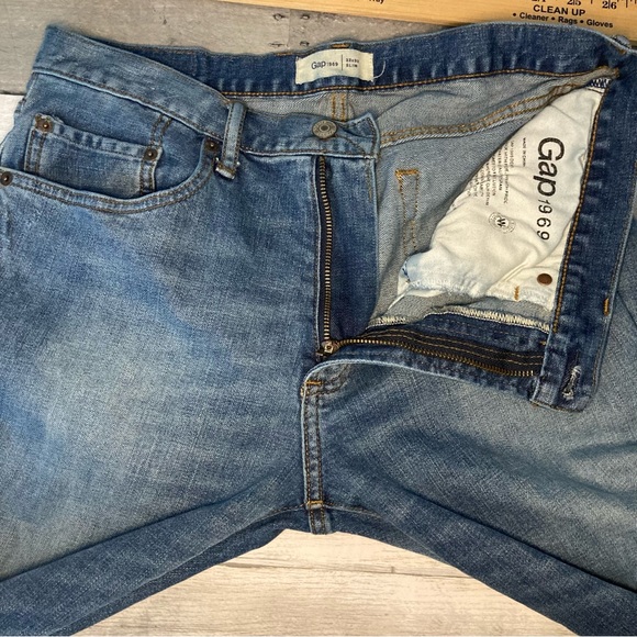 Gap 1969 Mens Slim Denim Jeans Raw Hem with Washwell Size 32X32 - Picture 8 of 16